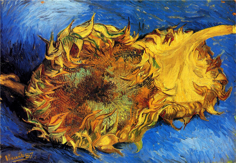 Two Cut Sunflowers 1887 2 Van Gogh Oil Painting